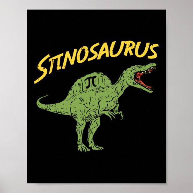Poster Camisa engraçada do Spinosaurus Pi Day Presente de (Frente)