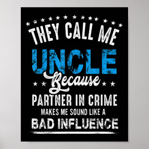 Poster Camisa Engraçada Do Tio Gift, Parceiro Do Tio No C