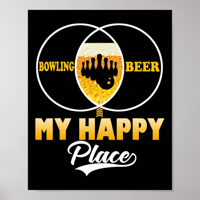Poster Camisa engraçada presente perfeito cerveja boliche (Frente)