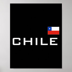 Poster Camisa Esportiva Bandeira do Chile Futebol Atlétic