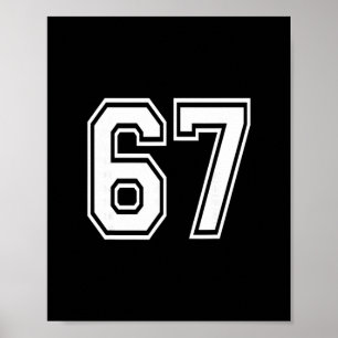 Poster Camisa Esportiva Uniforme Numerado 67 Time 67º