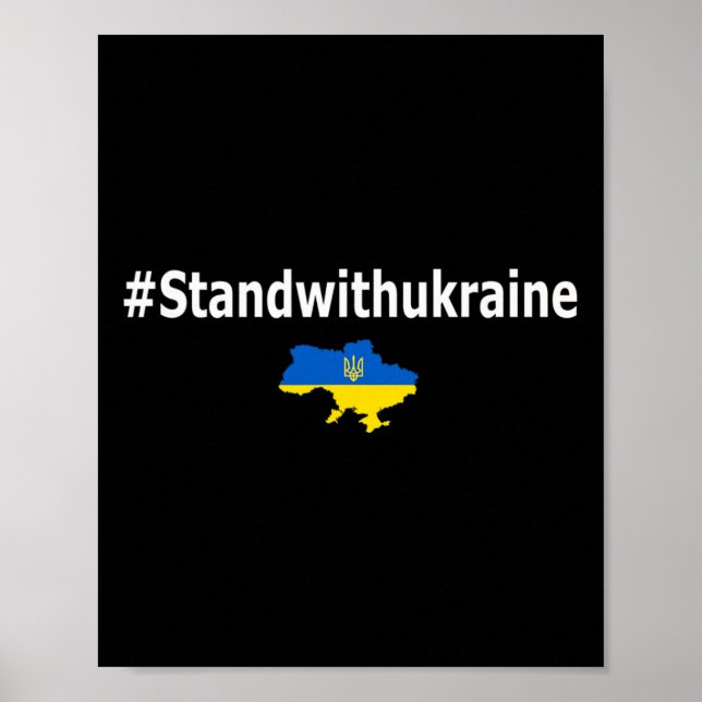 Poster Camisa Eu Apoio a Ucrânia Hashtag Standwithukrain (Frente)