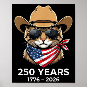 Poster Camisa EUA 250 Aniversário Bandeira América Gato 4