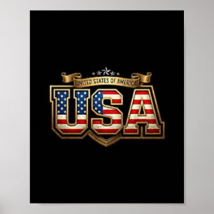 Poster Camisa EUA Homens Mulheres Crianças Bandeira Ameri