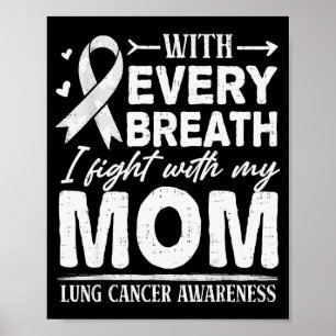 Poster Camisa Família Laço Branco Conscientização Câncer 
