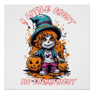 Pôster Camisa Fantasma Bonita Halloween Tee Halloween