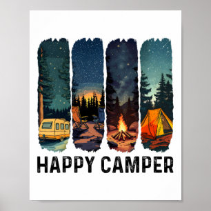 Poster Camisa Feliz Camper Aventura de Caminhada Acampame