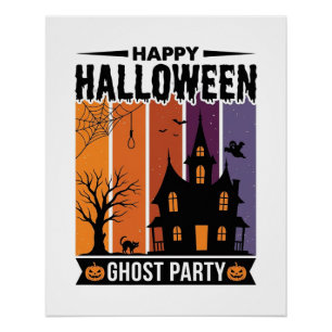 Pôster Camisa Feliz Dia das Bruxas Festa Fantasma Casa As
