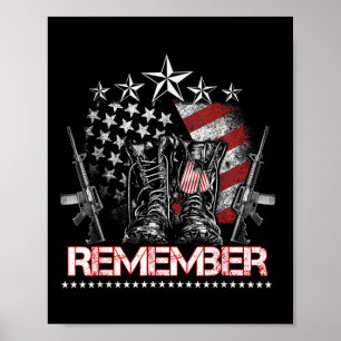 Poster Camisa Feliz Dia dos Veteranos Bandeira Botas Mili