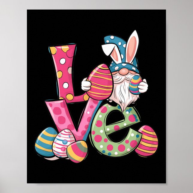 Poster Camisa Feliz Páscoa Gnome Dia de Páscoa Amor Homen (Frente)