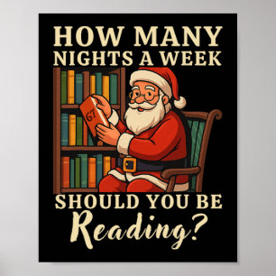 Poster Camisa Funny Santa Reading 67 Meme Tee Natal Profe