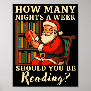 Poster Camisa Funny Santa Reading 67 Meme Tee Natal Profe