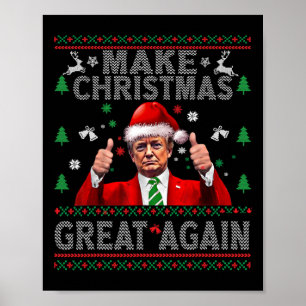 Poster Camisa Funny Trump Dança Feliz Natal Feio Natal Sw
