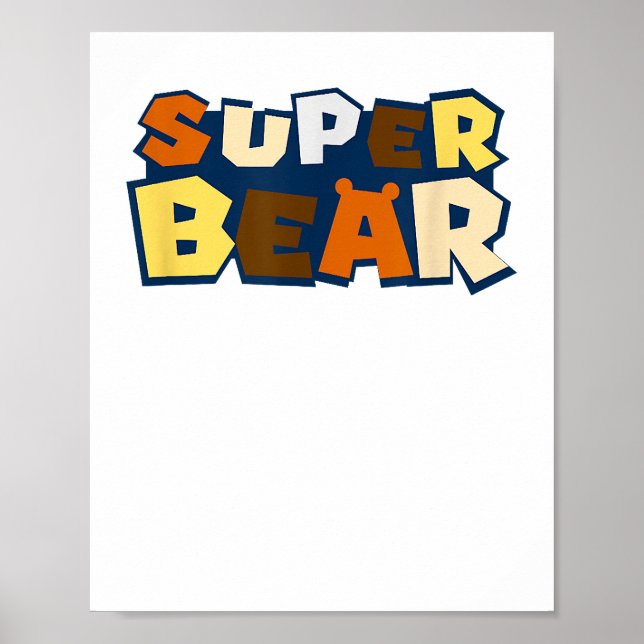 Poster Camisa gay com bandeira de orgulho urso super urso (Frente)