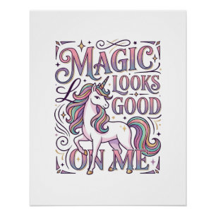 Pôster Camisa Gráfica da Magia do Unicórnio Fica Bem em M