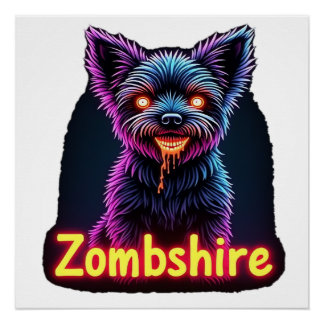 Pôster Camisa Halloween Cachorro Zumbi Yorkshire Terrier