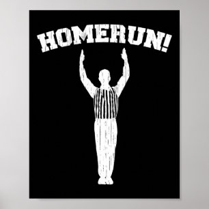 Poster Camisa Homerun Engraçada Misturando Pão De Beisebo