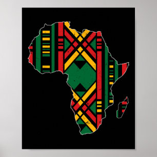 Poster Camisa Juneteenth Mapa da África Tecido Kente Home