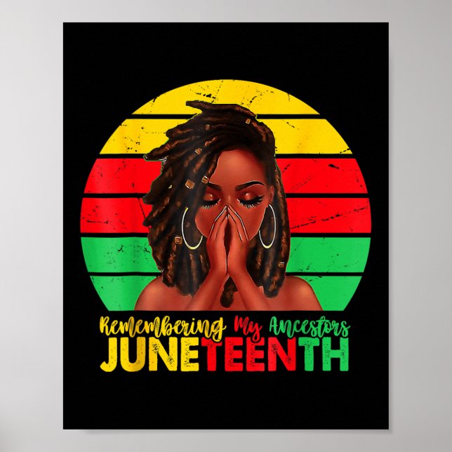 Poster Camisa Juneteenth Mulheres Cabelo Locd Lembrando M (Frente)