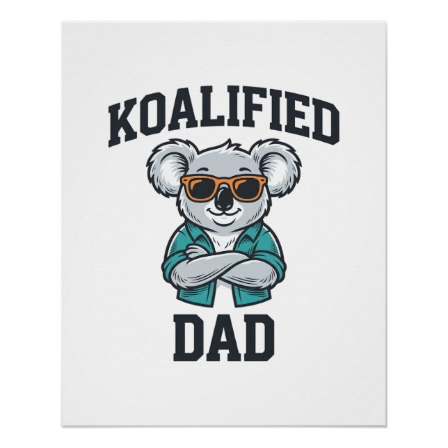 Pôster Camisa Koalificado Pai Design de Koala Fofo_1 (Frente)