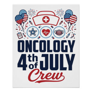 Pôster Camisa Médica Patriótica de Oncologia 4 de Julho
