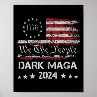 Poster Camisa Mega Trump 2024 Bandeira dos EUA Vintage Pr