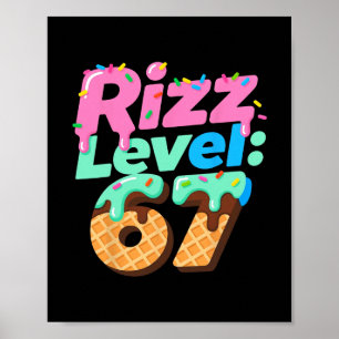 Poster Camisa Meme Nível 67 Rizz Camisa Sorvete Drip Meme