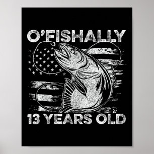 Poster Camisa Oficialmente 13 Anos de Idade 13º Aniversár