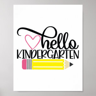 Poster Camisa Olá Jardim de Infância Voltar à Escola Prof