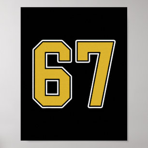 Poster Camisa Old Gold Preto Branco Esportivo Número 67 U