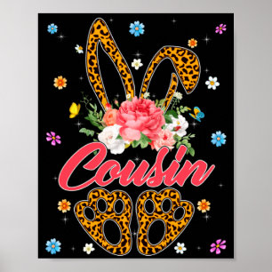 Poster Camisa Parente Coelho Leopardo Combinando Família