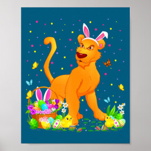 Poster Camisa Páscoa Cougar Coelho Ovo Caça