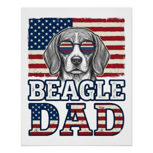 Pôster Camisa Patriótica do Papai Beagle Vintage Design_1