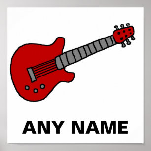 Poster Camisa personalizada da guitarra para meninos ou