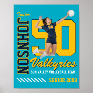 Poster Camisa Personalizada de Volei com Número da Equipe