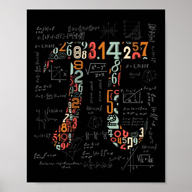 Poster Camisa Pi Números Pi Professores De Matemática 3.1 (Frente)