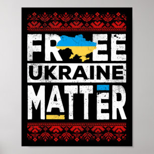 Poster Camisa Problemática da Ucrânia Livre Bandeira da U