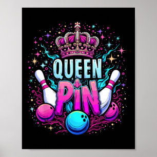 Poster Camisa Queen Pin Bowl Bowling League Para Bowling