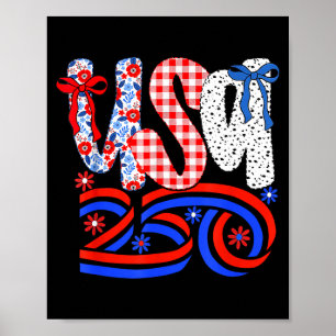 Poster Camisa Retro Americana Coquette Bow 250 Flag, 4 de