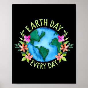 Poster Camisa retrô do dia da terra todos os dias para mu
