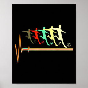 Poster Camisa Retro Vintage Futebol Coração Batendo