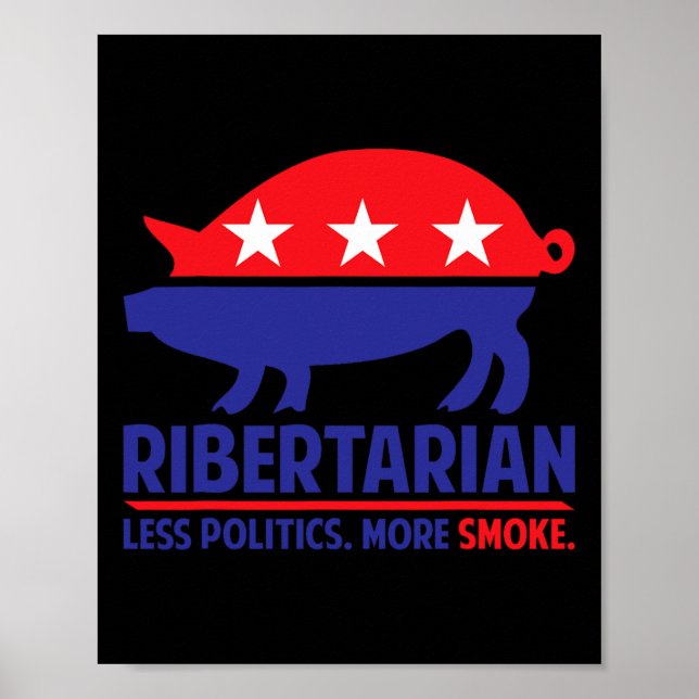 Poster Camisa Ribertarian Churrasco E Grelhar  (Frente)