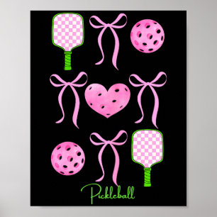 Poster Camisa rosa de pickleball para meninas que amam jo