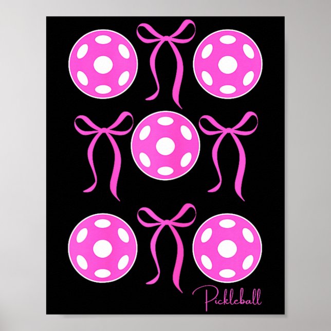 Poster Camisa rosa preppy de pickleball que as garotas ad (Frente)