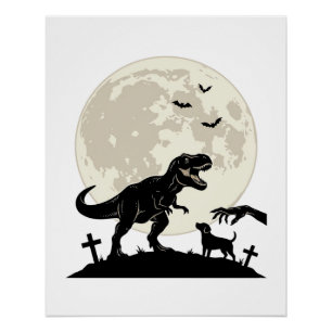 Pôster Camisa Silhueta Cemitério de Cães Dinossauros ao L