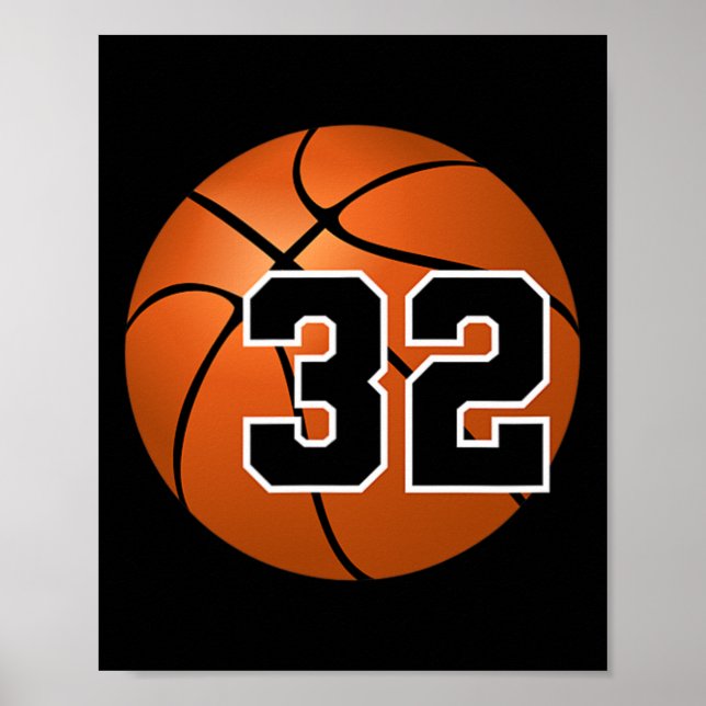 Poster Camisa Sketll Jersey Número da Sorte Favorito #32 (Frente)