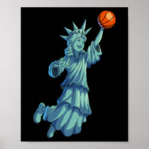 Poster Camisa Sketll Statue Liberty 4 de Julho Homens Ske