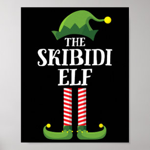 Poster Camisa Skibidi Elf Combinando Grupo Familiar Natal