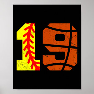 Poster Camisa Softll Sketll Número 19 Camiseta Engraçada