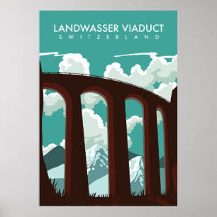 Poster Camisa-T da Suiça de Viaduto do Antensor